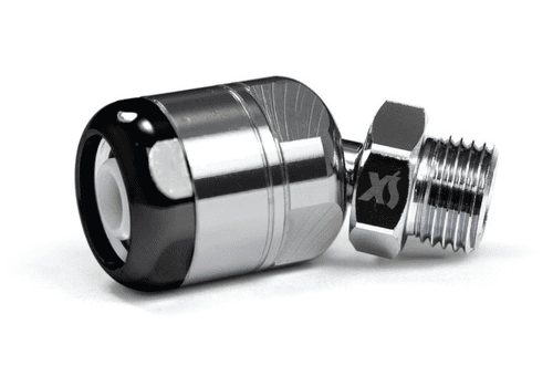A swivel adapter can increase the range of motion of your regulator hose. A ball-joint swivel adapter.