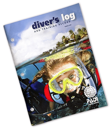 PADI's standard log booklet. PADI's bound log booklet.